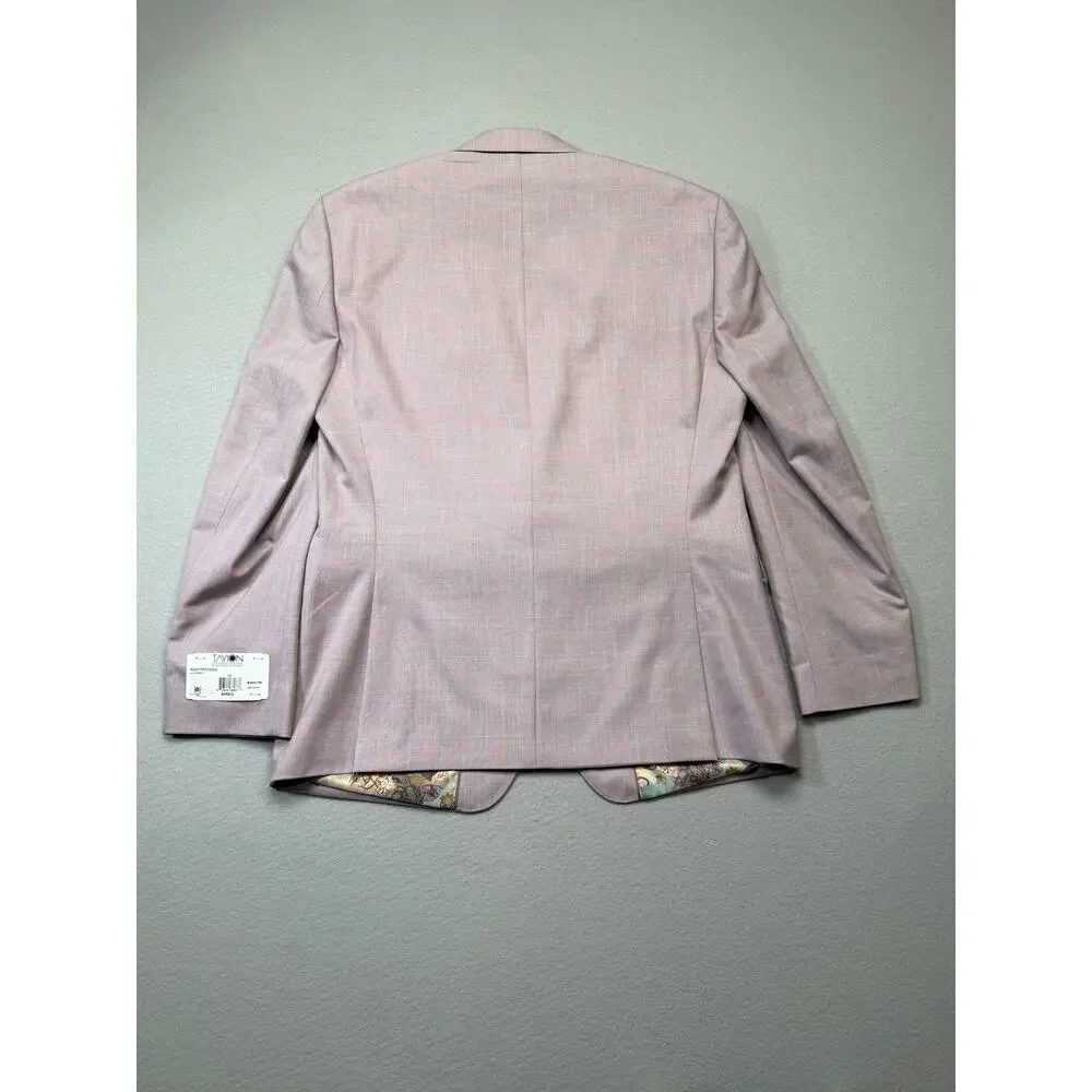 Tayion Collection Mens Regular-Fit Suit Jacket windowpane pink 40R $360